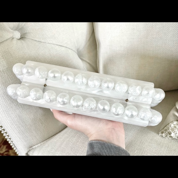 EOS Acrylic Pearl Bubble Box Clutch, Marble Look Clutch Bag, Tortoise Shell 438 - Picture 10 of 14